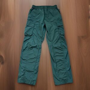 Kith Bristol Cargo Wrinkle Nylon Pants Mens MEDIUM Stadium Green Elastic Waist